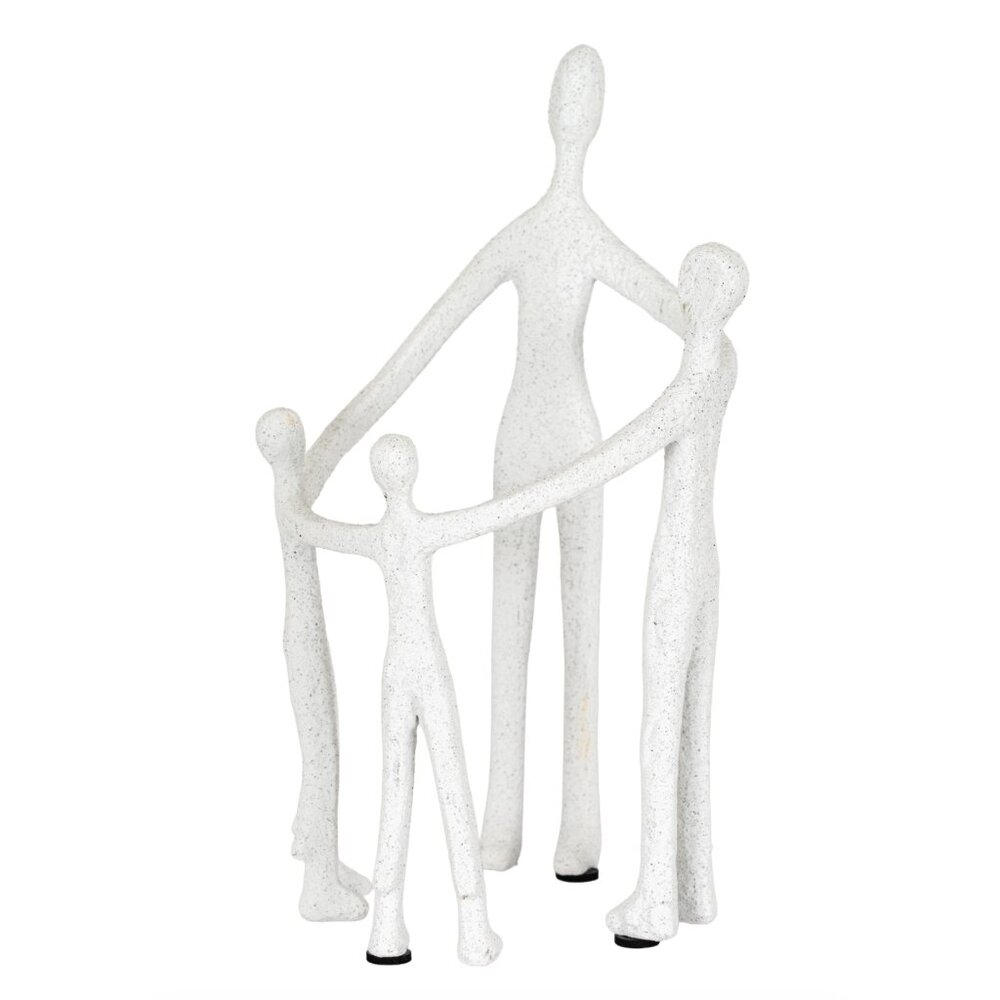 Modern Abstract Family Sculpture Large – Minimalist White Home Decor Statue